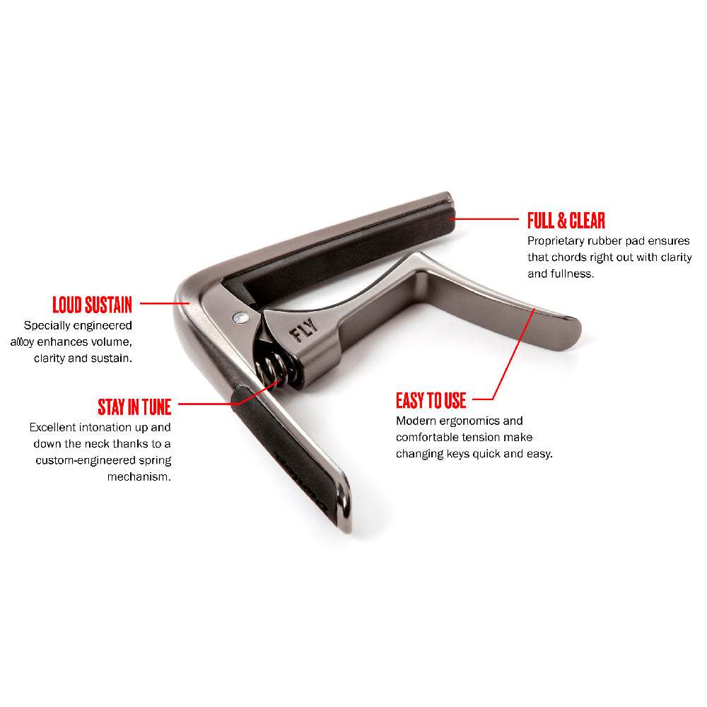 CAPO DUNLOP TRIGGER FLY CURVED, GUN METAL 63CGM