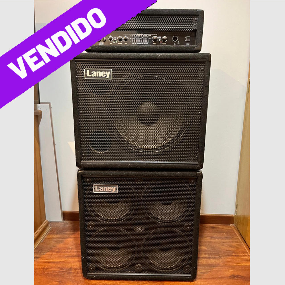 AMPLIFICADOR DE BAJO Y DOS CABINAS LANEY RB9 300 W (USADO)
