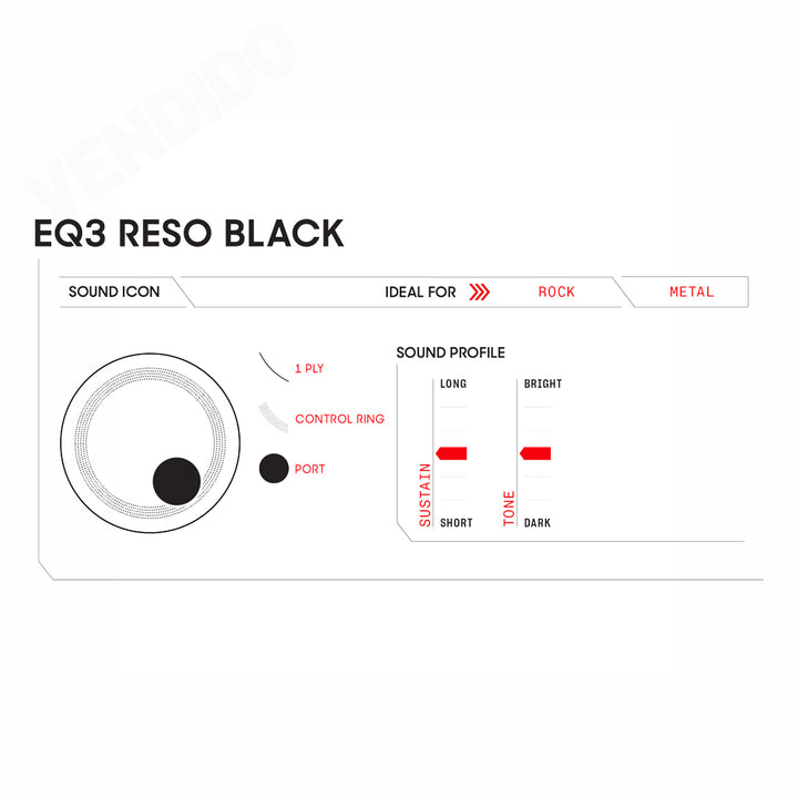 PARCHE BOMBO 22" EVANS BD22RB, EQ3 (FRONTAL CON HUECO)