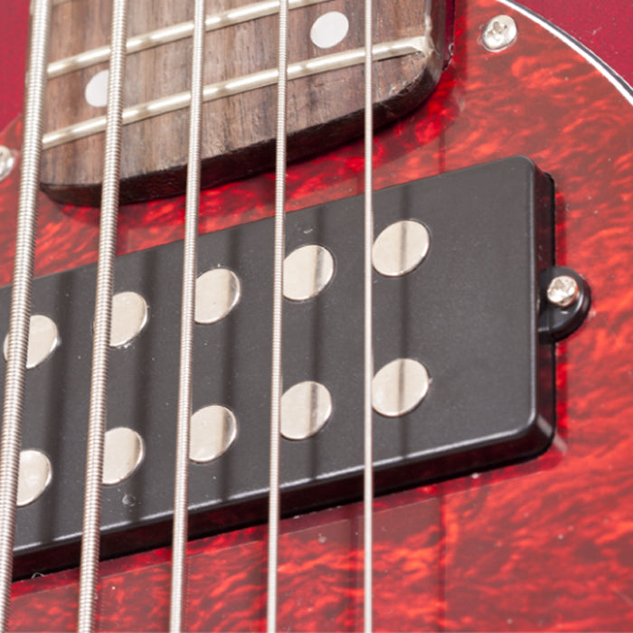 BAJO ELECTRICO TEXAS E88BTMWR, 5 CUERDAS, METALLIC WINE RED