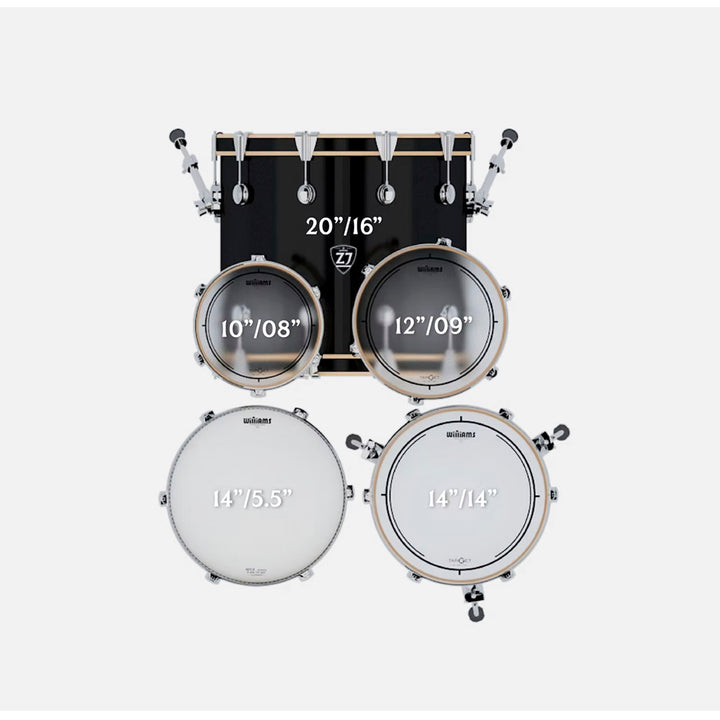 BATERIA 5 PIEZAS ZOWAG, Z5 SERIES BIRCH, PLATILLOS, Z5 FUSION, NIGHT BLUE PARTY