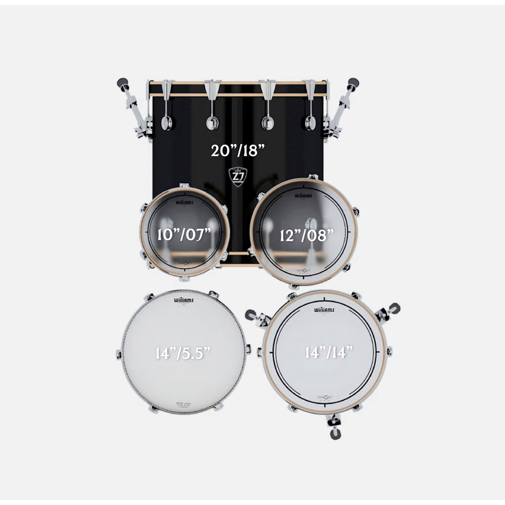 BATERIA 5 PIEZAS ZOWAG, Z5 SERIES BIRCH, PLATILLOS, Z5 MODERN FUSION, DARK WOOD