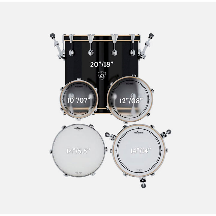 BATERIA 5 PIEZAS ZOWAG, Z5 SERIES BIRCH, PLATILLOS, Z5 MODERN FUSION, DARK WOOD