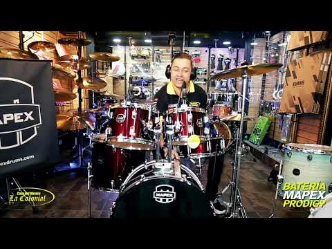 BATERIA 5 PIEZAS,FUSION,MAPEX PDG5294FTCDK PRODIGY SERIES,DARK BLACK