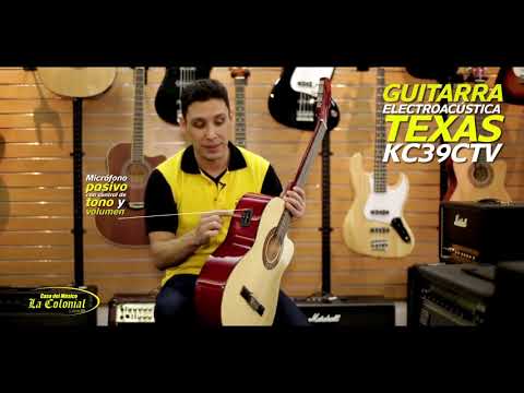 GUITARRA CLASICA ELECTROACUSTICA TEXAS KC39CTV CUTAWAY