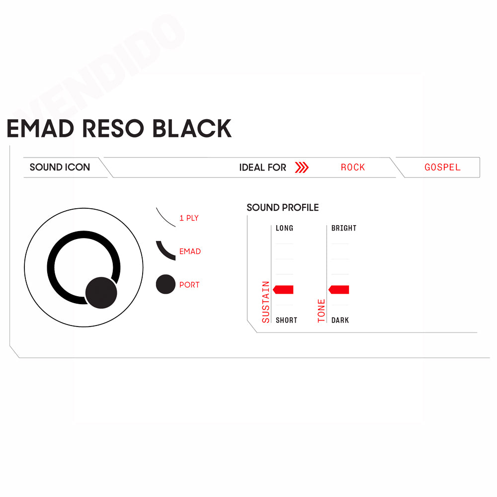 PARCHE ACEITE 22" EVANS BD22REMAD, NEGRO CON HUECO