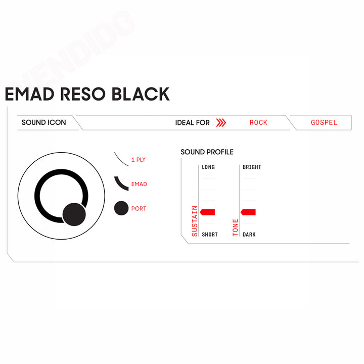 PARCHE ACEITE 22" EVANS BD22REMAD, NEGRO CON HUECO