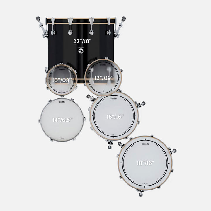 BATERIA 6 PIEZAS ZOWAG, Z5 SERIES BIRCH, PLATILLOS, Z5 ROCK PLUS, DARK FOREST